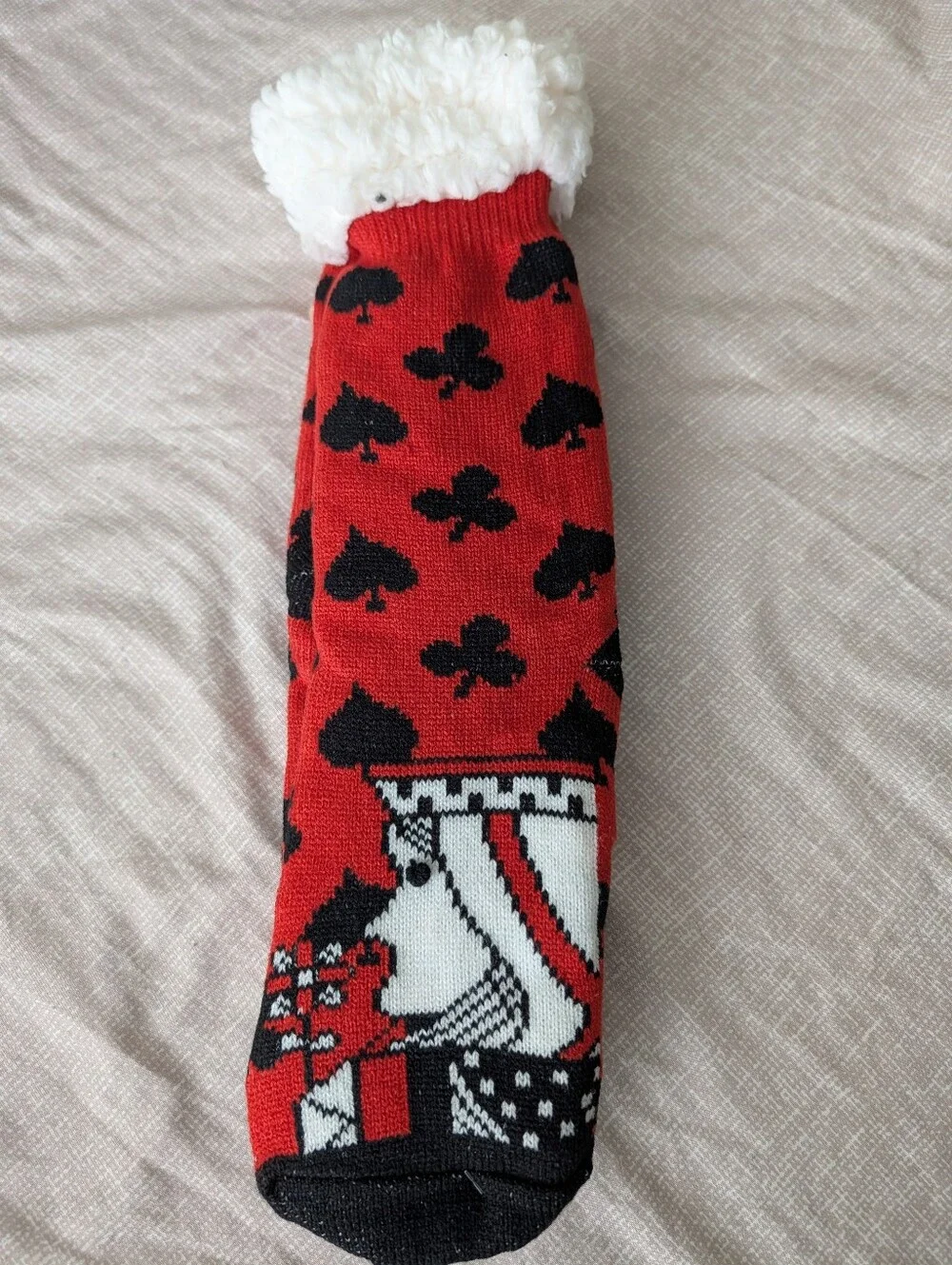 Las Vegas Sherpa Socks with Grippers on the Bottom, King & Queen, one size